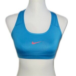 Nike Teal Blue Sports Bra With Red Swoosh, XS